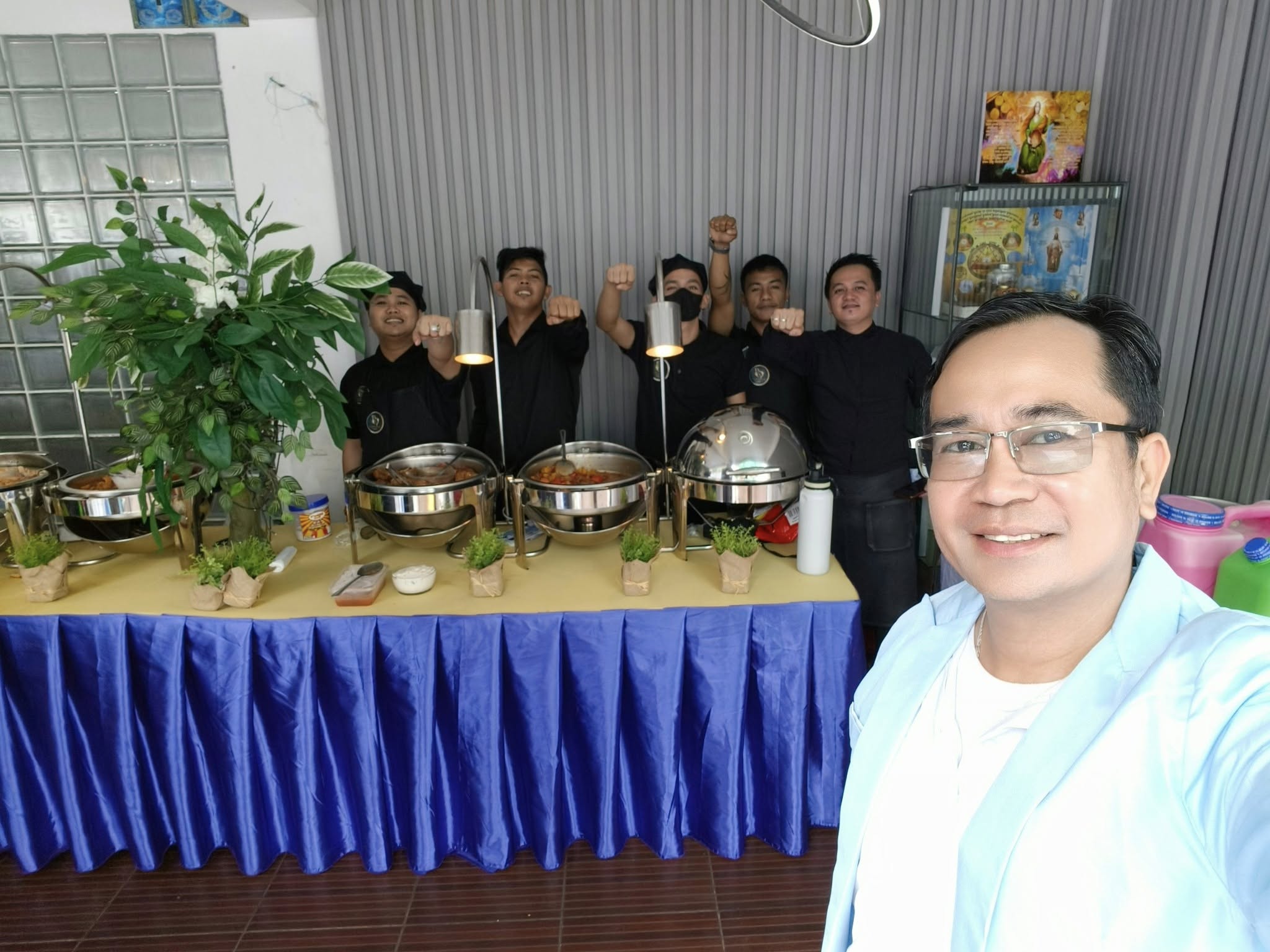 Buffet with Curtains